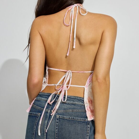 NWT Watercolour Floral Smocked Boatneck Cami Top Size XS - Picture 3 of 4